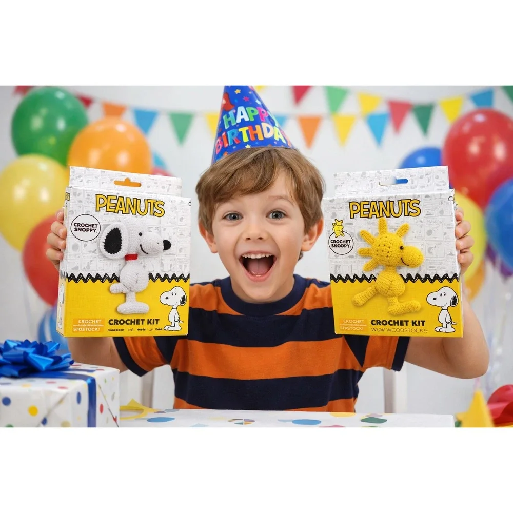 Peanuts Crochet Kit Bundle Snoopy Woodstock Beginner‎ Complete Gift Set NIB DIY